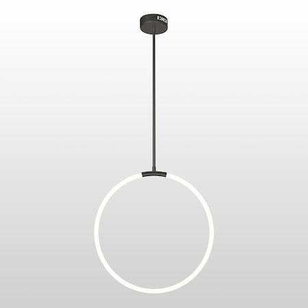 1 Light Led Chandelier With Black Finish